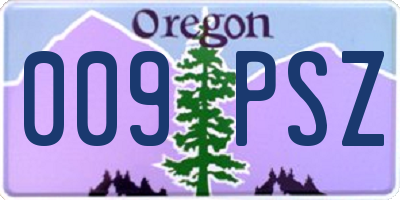 OR license plate 009PSZ