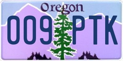 OR license plate 009PTK