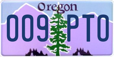 OR license plate 009PTO