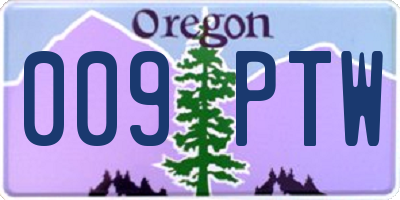 OR license plate 009PTW