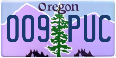 OR license plate 009PUC