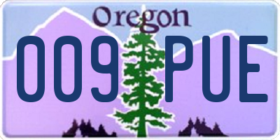 OR license plate 009PUE