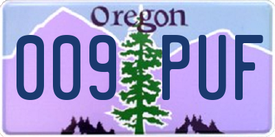 OR license plate 009PUF