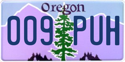 OR license plate 009PUH