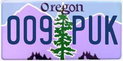 OR license plate 009PUK