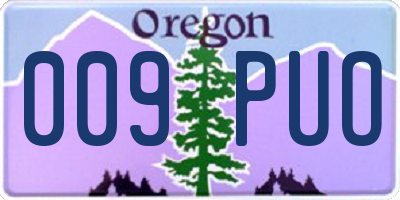 OR license plate 009PUO