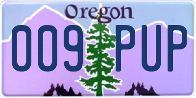 OR license plate 009PUP