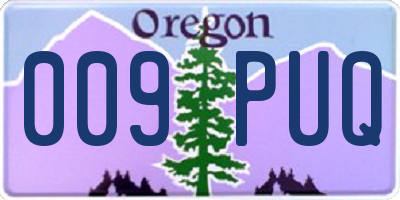OR license plate 009PUQ