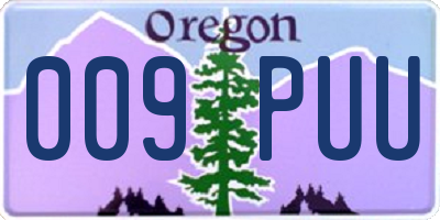 OR license plate 009PUU