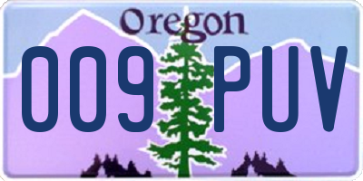 OR license plate 009PUV