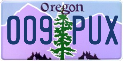 OR license plate 009PUX