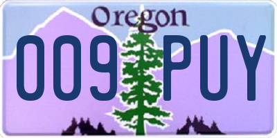 OR license plate 009PUY