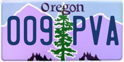 OR license plate 009PVA
