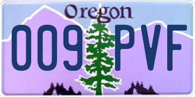 OR license plate 009PVF