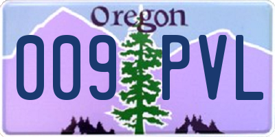 OR license plate 009PVL