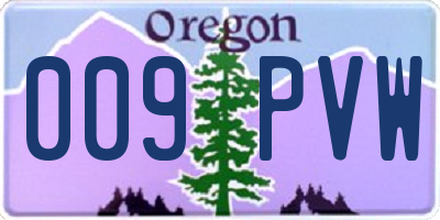 OR license plate 009PVW