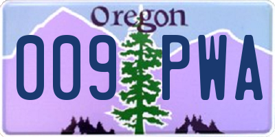 OR license plate 009PWA