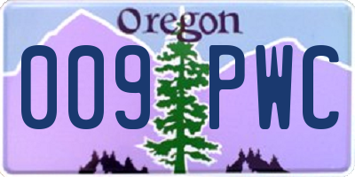 OR license plate 009PWC