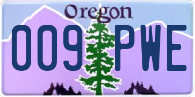 OR license plate 009PWE