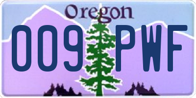 OR license plate 009PWF