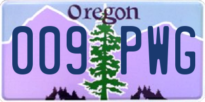 OR license plate 009PWG
