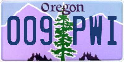 OR license plate 009PWI
