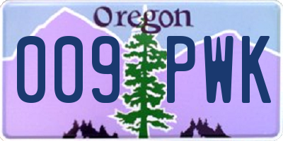 OR license plate 009PWK