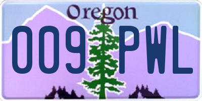 OR license plate 009PWL