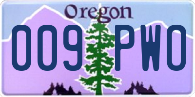 OR license plate 009PWO