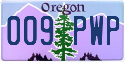 OR license plate 009PWP