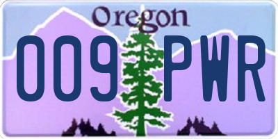 OR license plate 009PWR