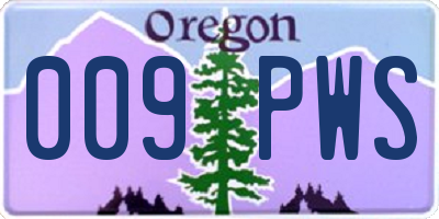 OR license plate 009PWS
