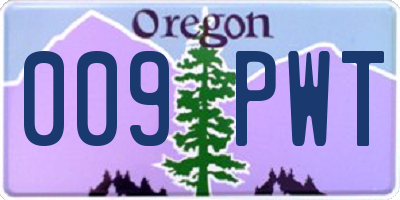 OR license plate 009PWT