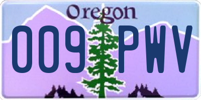 OR license plate 009PWV