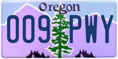 OR license plate 009PWY
