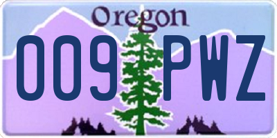OR license plate 009PWZ