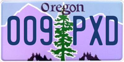 OR license plate 009PXD