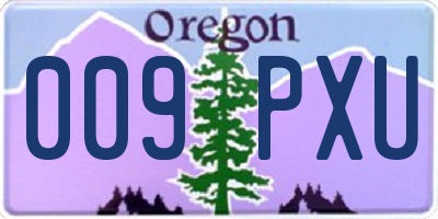 OR license plate 009PXU