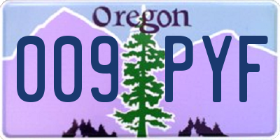 OR license plate 009PYF