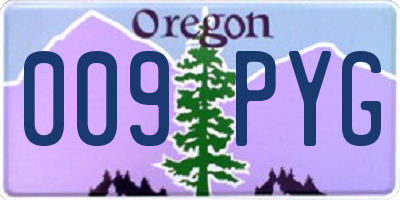 OR license plate 009PYG