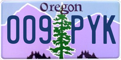 OR license plate 009PYK
