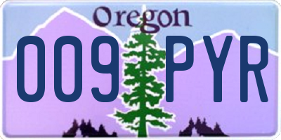 OR license plate 009PYR