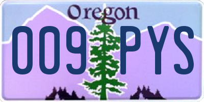 OR license plate 009PYS