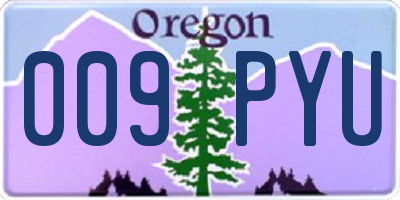 OR license plate 009PYU