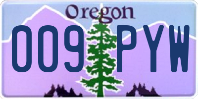 OR license plate 009PYW