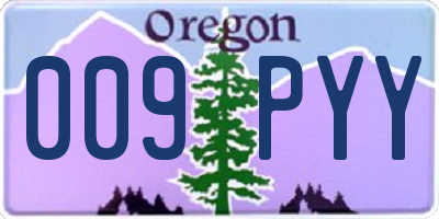 OR license plate 009PYY