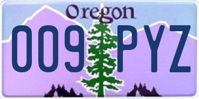 OR license plate 009PYZ