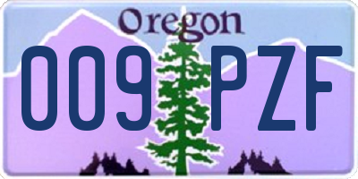 OR license plate 009PZF