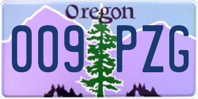 OR license plate 009PZG