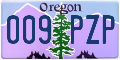 OR license plate 009PZP